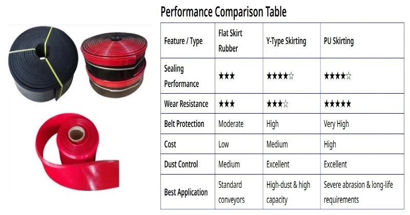 conveyor skirt rubber types comparison conveyor skirt rubber types comparison