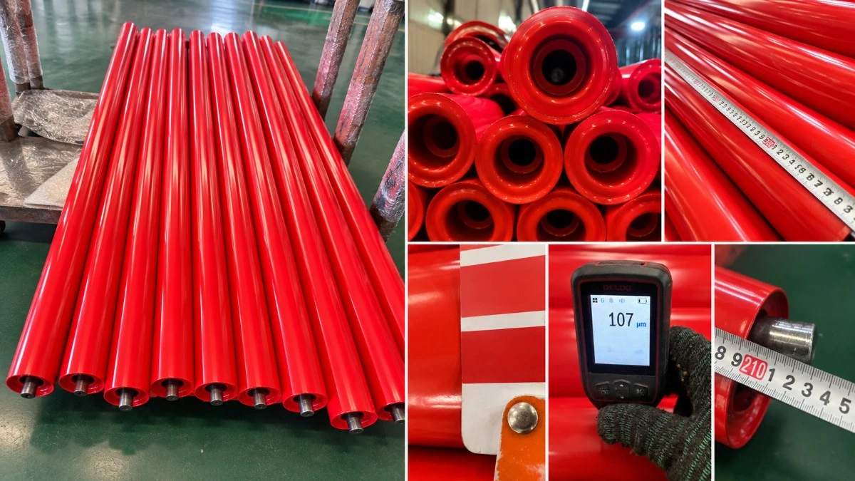 Finished conveyor roller quality inspection before shipment Finished conveyor roller quality inspection before shipment