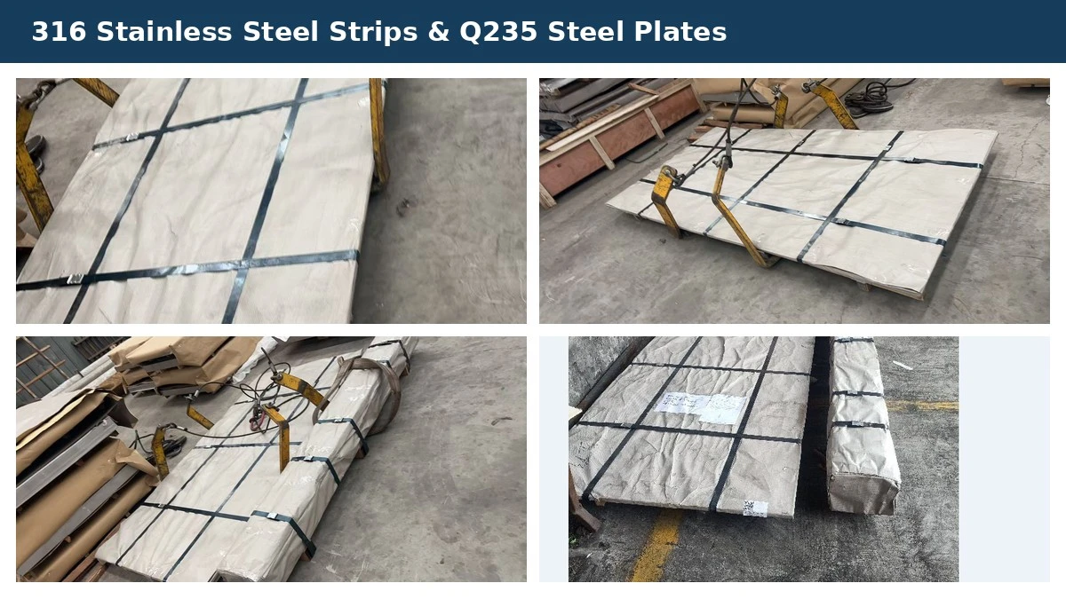 316 stainless steel strips and Q235 mild steel plates prepared for overseas delivery 316 stainless steel strips and Q235 mild steel plates prepared for overseas delivery